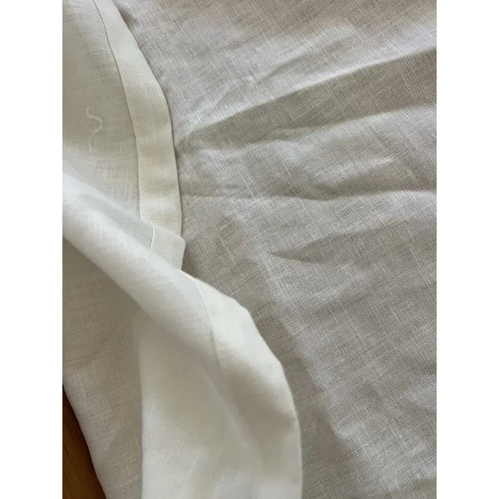 Ikea 100% Linen Long Curtain One Panel Only 57 x 100” Cream Beige